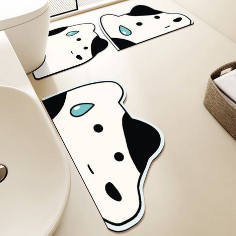 LAN Einteilige, peinliche, hundeförmige Waschtischmatte, 4080 cm, WC-Matten-Set (dreiteilig) mit Kieselgur-Textur in Cartoon-Tierform, c (1/5)