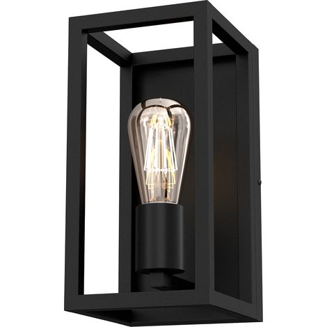 Applique industriale nera opaca Frame E27 15W Luminex