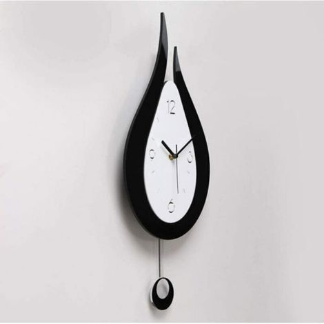 Horloge murale silencieuse - Unbrand - Design moderne goutte d'eau - Style nordique - Dimensions 38x17 cm (1/5)
