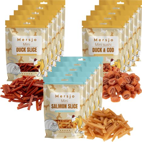 Mersjö Katzenleckerli-Mix 15 x 50 g – Sushi, Kabeljau, Lachs, Ente