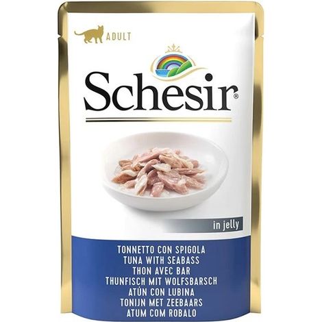 Aliment humide pour chat SCHESIR Adulte Thon Perche 24x85g