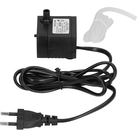 Mini-Tauchpumpe mit Trockenlaufschutz, Wasserwechselfilter, geräuschlos, für Aquarien, 5 W, 92 GPH (EU-Stecker, AC 220–240 V, mit Schlauch) (1/5)