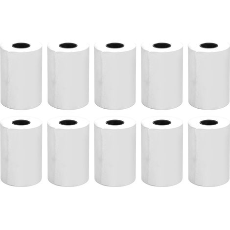 Lot de 10 rouleaux de papier thermique 80mm, lisse, anti-poussière, léger, pour reçu, sans noyau, remplacement facile. (1/5)