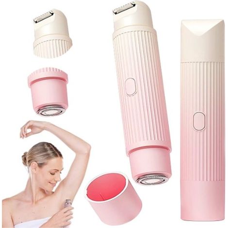 Dispositivo de depilación 2 en 1 para mujer - Dispositivo eléctrico de depilación - Recortador de bikini - Mini dispositivo de depilación doméstica para uso en seco y húmedo - Morado degradado (1/5)