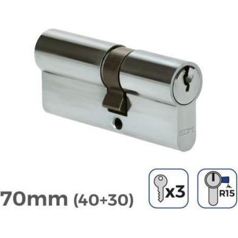 Serrure - - Cylindre De Porte À Nickel 70mm - Niveau de sécurité 6 - 3 clés incluses (1/4)