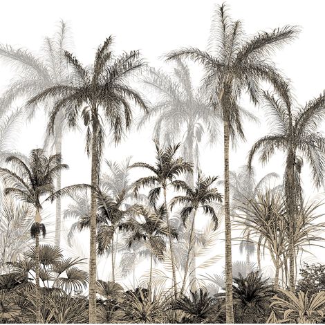 Papier peint panoramique - Forêt Tropicale - 130 cm x 130 cm (1/2)