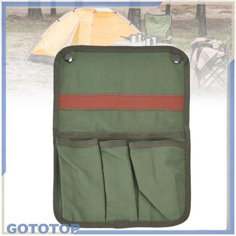 Sac Suspendu Pour Accoudoir De Chaise De Camping - Toile - Pour Chaises Extérieures Plage Jardin Terrasse - 1 Pièce (1/5)