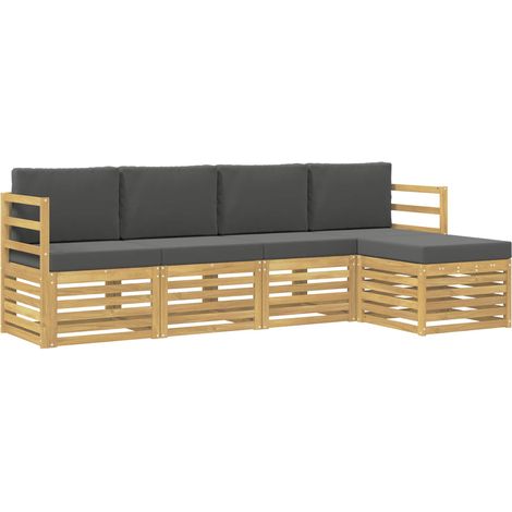Conjunto de sofás de exterior 5 pcs Blanco y Antracita vidaXL