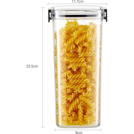 Bocal Hermetique - Bocal De Stockage Transparent Pour Cereales - Empilable - Double Etancheite - 460 ml 700 ml 1300 ml 1800 ml (1/3)