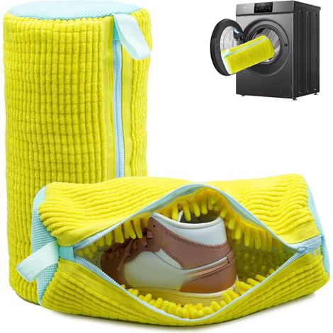 2er-Pack Schuhwaschbeutel, Wäschebeutel mit Reißverschluss, wiederverwendbarer Wäschebeutel für Schuhe – 360°-Rundumreinigung, für Waschmaschine und Trockner (1/5)