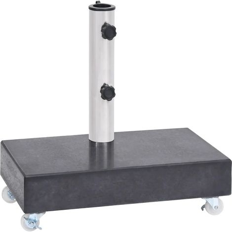 Base per ombrellone robusta con ruote 45 x 25 x 8 cm in granito nero 020046507