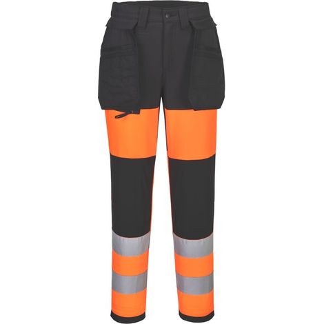 Pantalon De Travail Stretch Hv Classe 1 Eco Wx2 - Taille 26 - Orange/noir - Portwest