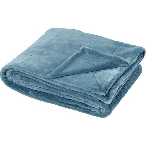 Plaid polaire double face Bleu 150x200 cm