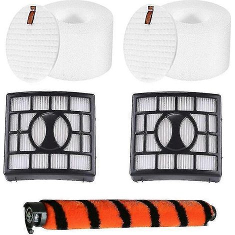 Kit de 7 brosses rotatives et filtres en mousse HEPA pour aspirateur Shark NZ801UKT Classic anti-enroulement de cheveux NZ801
