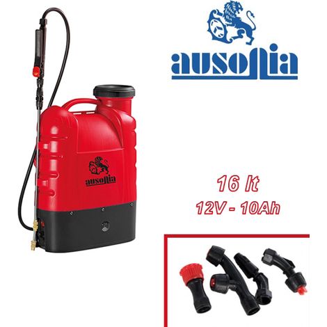 Irroratore/Spruzzatore/Spruzzino/Pompa irroratrice con batteria al litio ricaricabile 12V 16lt. a spalla/zaino Ausonia