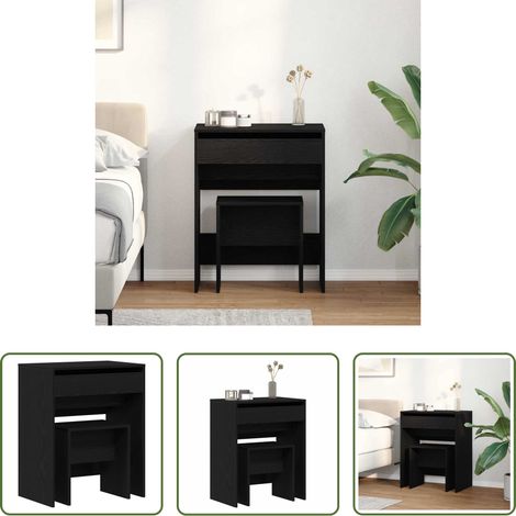 Rangement chambre - Coiffeuse Chêne noir 60 x 40 x 75 cm Bois d'ingénierie (1/5)
