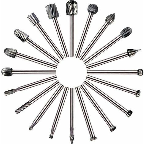 20 Pièces Frais HSS Outils Rotatifs Frais à Bois pour Dremel Bricolage, Travail du Bois et Gravure (1/4)