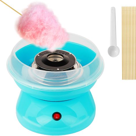 Machine à barbe à papa portable, machine de table 450 W avec bol anti-éclaboussures, cuillère à sucre et 10 bâtonnets de barbe à papa pour usage domestique (1/2)