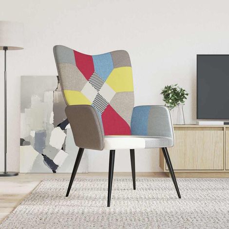 Chaise de relaxation Fauteuil relax - Patchwork Tissu BonneVie-10393 (1/5)