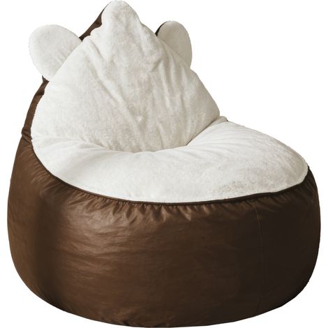 Fauteuil Poire Enfant en Forme d'Ours avec Oreilles Arrondies pour Intérieur Confortable et Ludique (1/5)