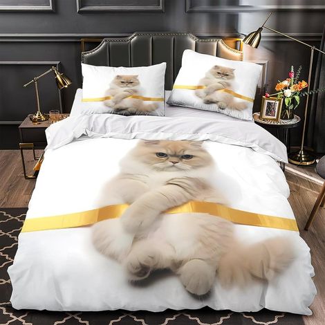 Parure de lit Chat 3D Microfibre Chambre ado - Single(140x200cm) (1/5)