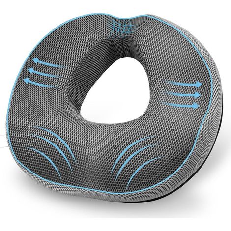 Coussin Coccyx Ergonomique, Coussin de Siège pour Hémorroïdes, Coussins orthopédique Donut Cushion Memory Foam Soulage Hémorroïdes Sciatique pour Bureau, Voiture, Fauteuil Roulant (1/5)