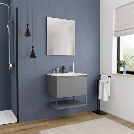Ceramia Neues Badezimmermöbel Ceramia 60 cm, FSC-zertifiziert, dunkelgrau (CERAMIA-1DG60)