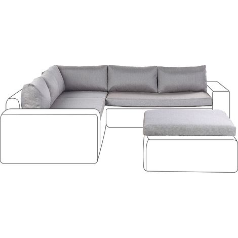 Conjunto de fundas de cojines de jardín para asiento y respaldo de sofá gris Palermo