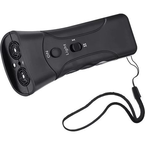 3 in 1 Ultrasonic Anti-Dog Self Defense Device LED Torch Plastic Black (1/5)
