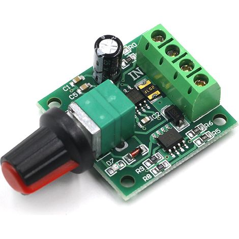 Controlador de velocidad de motor de bajo voltaje PWM de 2 piezas CC 1,8 V-12 V 30 W 2 A Interruptor regulador de voltaje ajustable Interruptor con perilla de control de velocidad para bomba de ventil