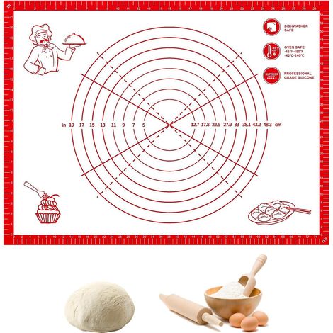 Tapis Silicone Patisserie Grand,80 × 60 cm Tapis Patisserie pour Étaler la Pate Antidérapant,Ustensiles à Pâtisserie Reutilisable,avec Mesures,Tapis de Patisserie pour Pâte,Macaron,Biscuit,sans BPA (1/5)