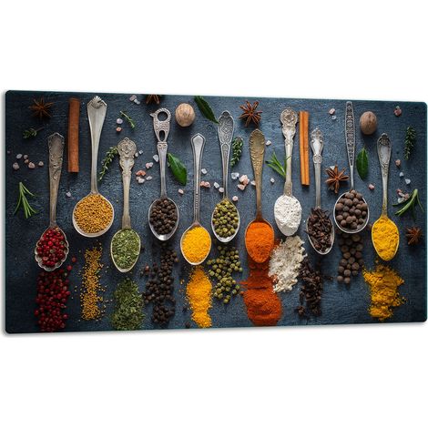 Planche à découper en verre 52x30 épices (1/5)