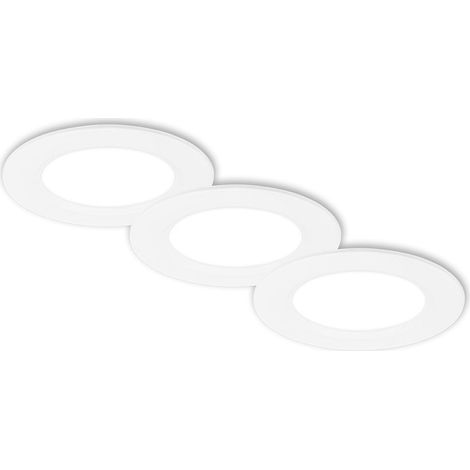 3er Set LED Einbaustrahler 230V LED Einbauleuchten Spots Flach Neutralweiß