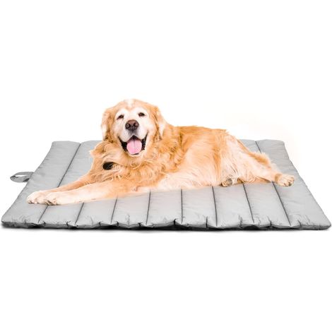1 - Lit pour chien - Tapis imperméable - Pliable et portable - Pour intérieur et extérieur - Lavable en machine - Gris - 110x66 cm (1/5)
