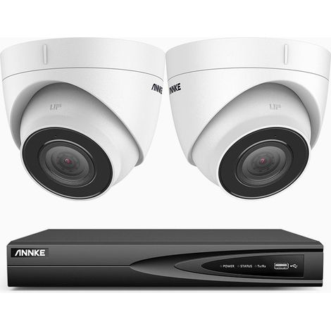 ANNKE Sistema di sicurezza PoE 3K a 4 canali, 2 telecamere, kit di videosorveglianza per esterni con visione notturna,2TB HDD (1/5)
