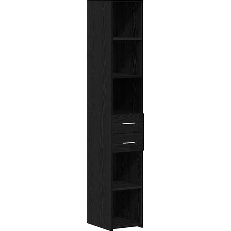 Maison Exclusive - Libreria con cassetto Rovere Nero 30 x 42.4 x 185.2 cm
