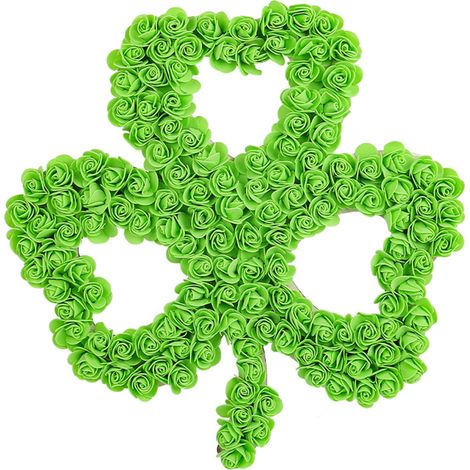 Guirlande De Porte - Décoration Pour La Saint-Patrick - Fleurs En Forme De Trèfle À Quatre Feuilles - Pour Porte D'Extérieur Ou Intérieur - 1 Pièce (1/5)