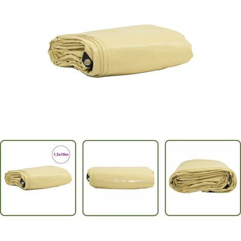 vidaXL Canvas Plane - Plane 650g / m² Beige 1,5 x 10 m Canvas mit PVC-Beschichtung (1/5)