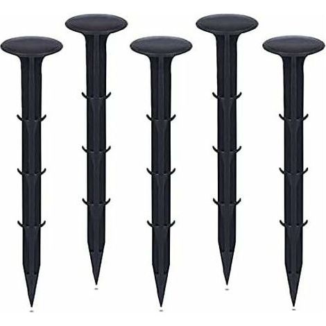 pair Plastique Piquets de Fixation de Jardin,pour Jardin pour la Fixation des Tissus Anti Mauvaises Herbes Protection Contre Les UV (200 pièces, Noir)