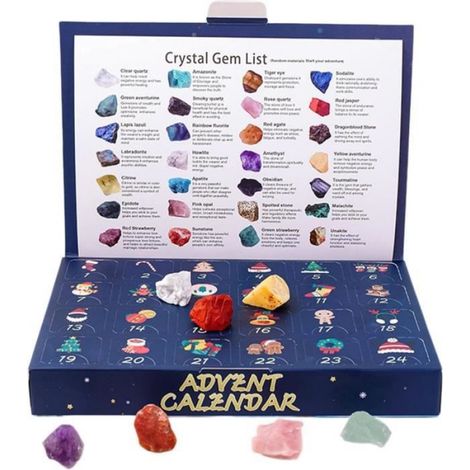 Calendrier de l'Avent 2024 avec pierres précieuses - Bijoux en pour - Compte à rebours de Noël - Collection (1/4)