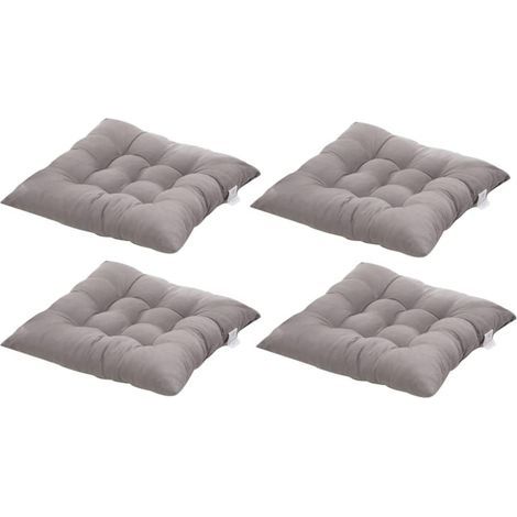 4 Coussins de Chaises Carrés 40x40 Coussins de Siège Décoration Maison Coussin Mat Matelassée,Confortable et coloré - Idéal pour intérieur et extérieur (4 Gris) (1/5)