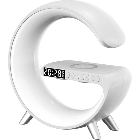 Lampe d'Ambiance Intelligente 15W avec Chargeur Sans Fil, Haut-parleur Bluetooth et Réveil - Prise UE (1/5)
