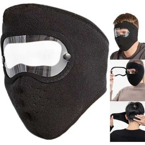Masque facial complet coupe-vent Anti-poussière, cyclisme Ski masques respirants, bouclier oculaire HD Anti-buée, protection de capuche, chapeau chaud d'hiver