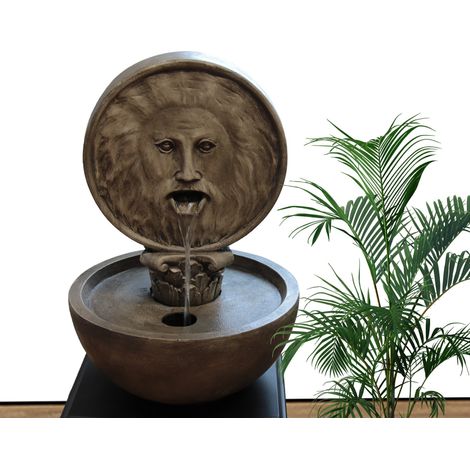 Köhko Gartenbrunnen Köhko Wasserspeiele Bocca Della Verità-Mund der Wahrheit springbrunnen für Zimmen Terrase Indoor Outdoo (1/5)
