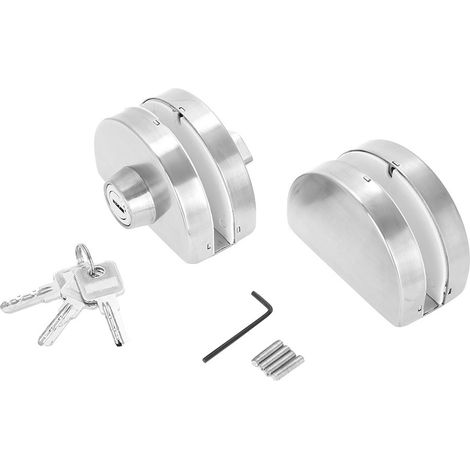 Serrure de porte en verre à double porte semi-circulaire en acier inoxydable avec verrouillage intérieur. (1/5)
