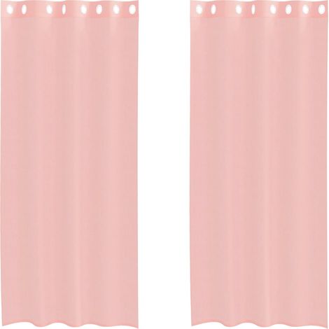 Maison Exclusive - Voile Vorhänge mit Ösen 2 Stk. Rosa 140x225 cm