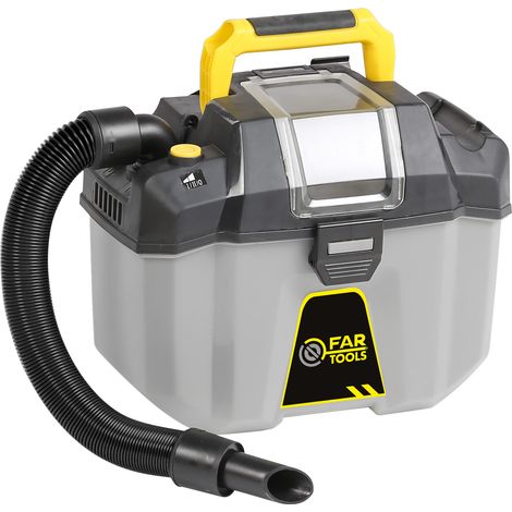 Fartools – Aspirateur eau et poussière 18V – Moteur Brushless – 2 niveaux de puissance 11/16Kpa – 10L pour chantiers humides et espaces confinés (1/5)