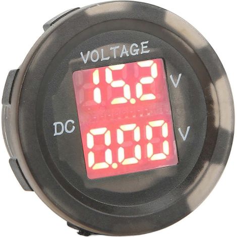 Voltmètre automobile LED avec affichage numérique, 12–24 V, étanche, multimètre universel double tension pour véhicules (1/5)