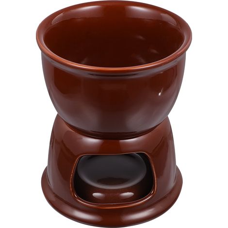 Pot à Fondue en Céramique - 13,5 x 11,5 x 11,5 cm - Pour Fromage Chocolat Beurre Caramel - 1 Pièce (1/5)