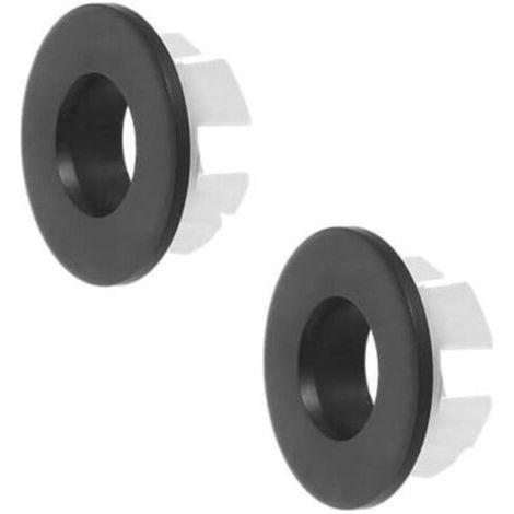 2 Pack Kitchen Bathroom Sink Overflow Ring 30mm (Black) (1/4)